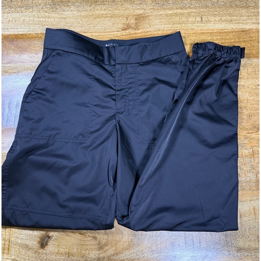 Athleta Radiant Jogger Pants Womens Size 2 Black Lightweight Zip Ankle